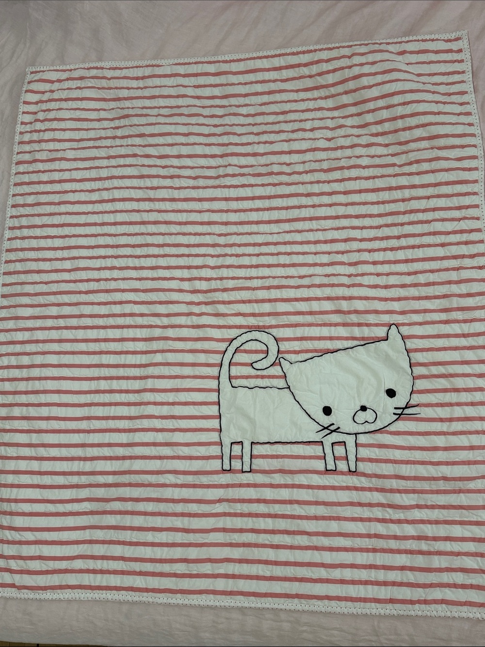 Crate & Barrel Land of Nod cotton cat quilt Crate & Kids - Picture 3 of 4